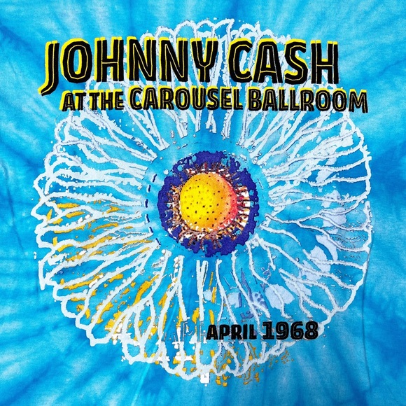 NWOT Johnny Cash Official Carousel Ballroom San Fran Tie Dye T-Shirt Unisex S - Picture 3 of 6